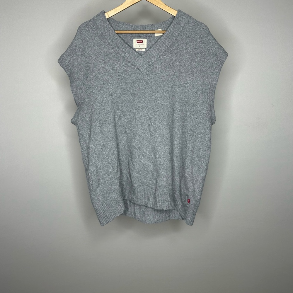 Gray V-Neck Women's Top